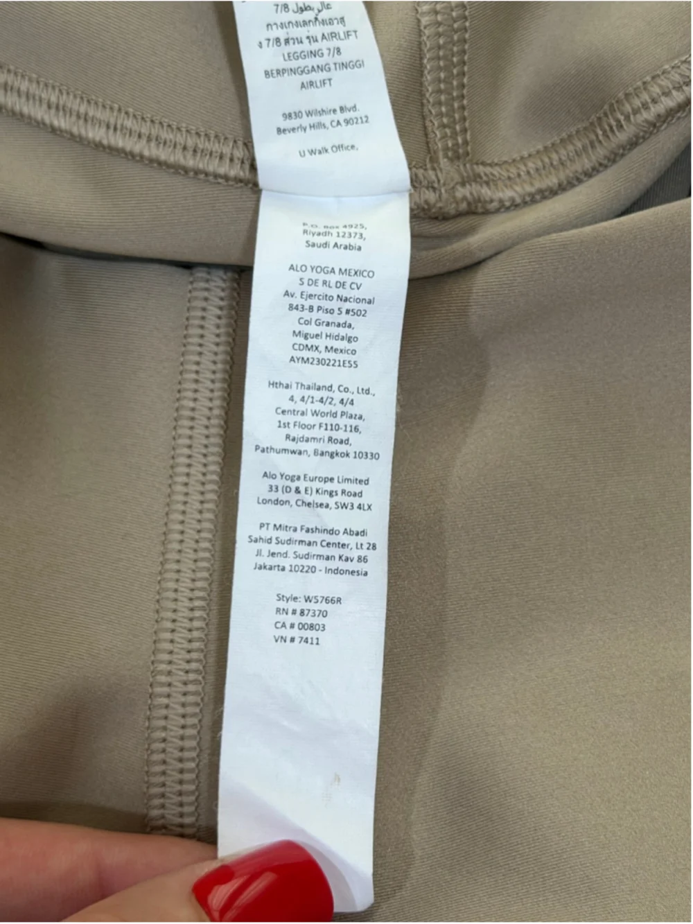 Alo Yoga 7/8 High-Waist Airlift Leggings Gravel Size Medium